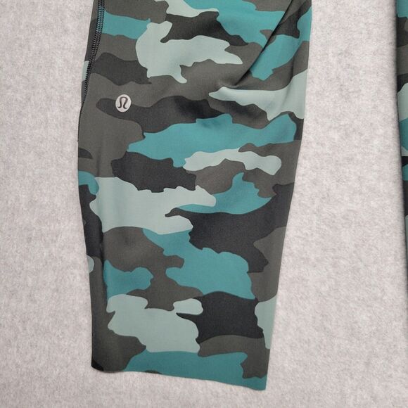 Lululemon Base Pace High-Rise Running Tight 25" Camo Tidewater Teal Size 18 Yoga - Picture 13 of 14
